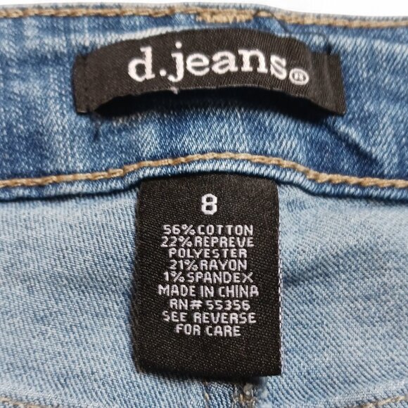 D. Jeans High Rise 5-Button Fly Skinny Jeans Size 8 Repreve Stretch Denim - Picture 9 of 11
